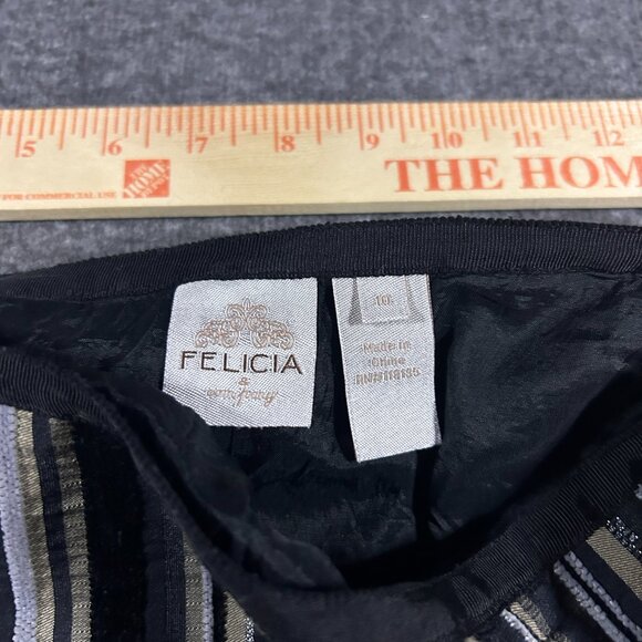 Vintage Skirt Womens 10 Felicia & Co Velvet Stripe Whimsigoth Fairy Goth A Line - Picture 9 of 9